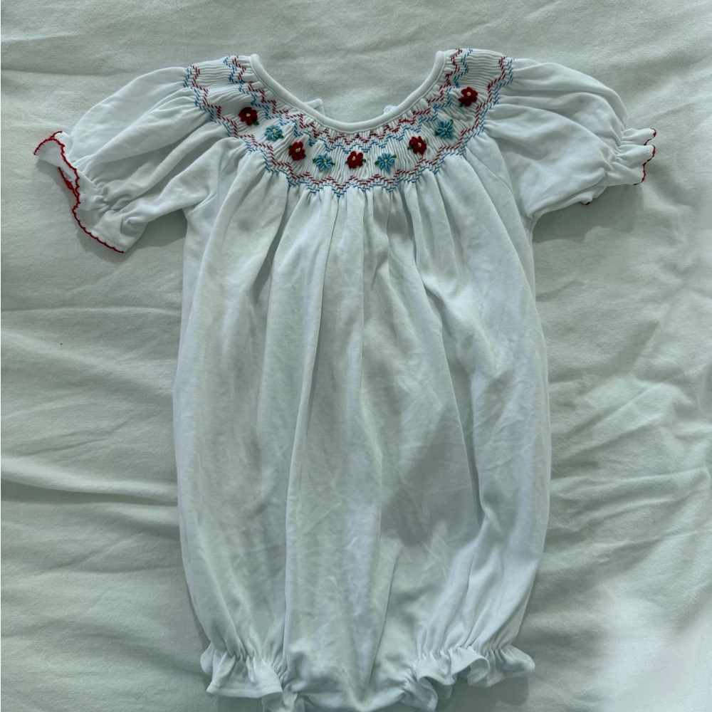TBBC White Bubble with Red and Blue Embroidery